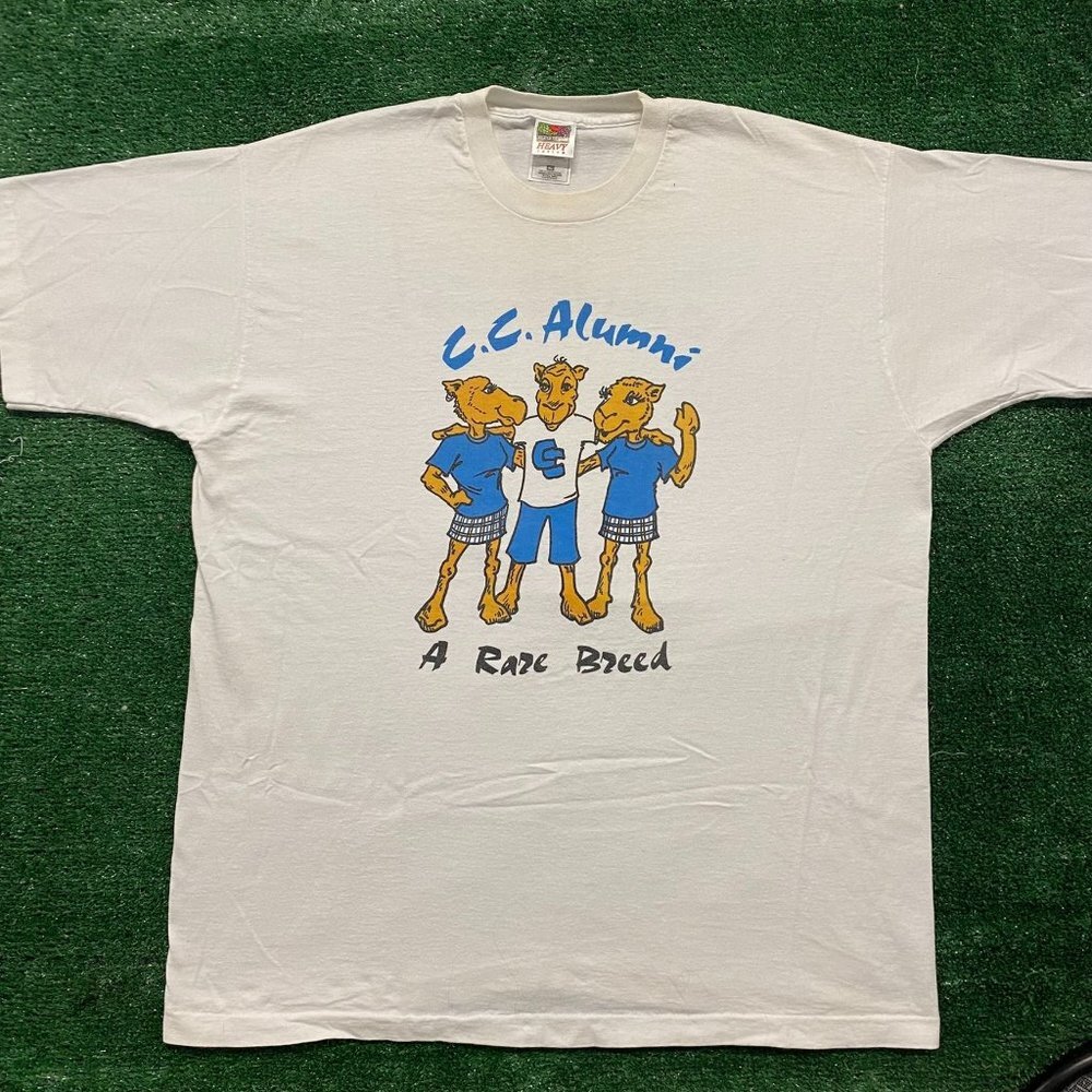 Vintage 90s High School Reunion T-Shirt White XL Single Stitch Camel 1997